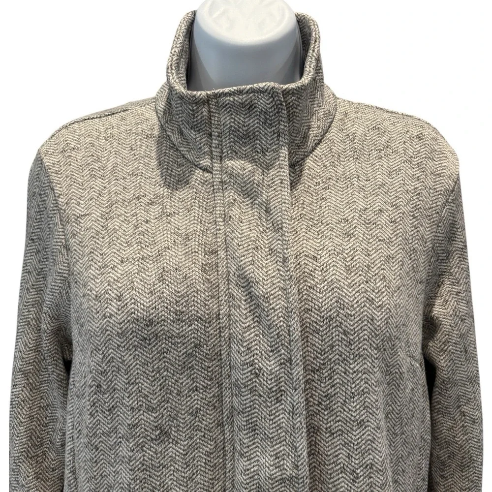 Lands' End Gray Herringbone Fleece‎ Jacket – Women's Small